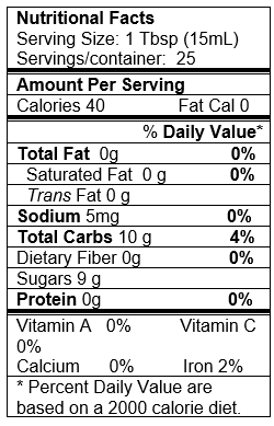 Maple Dark Balsamic Nutrition Facts