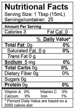 Champagne Vinegar Nutrition Facts