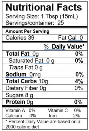 Maple Dark Balsamic Vinegar Nutrition Facts