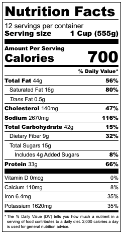 Ann Marie Herfurth Chili Nutrition Facts