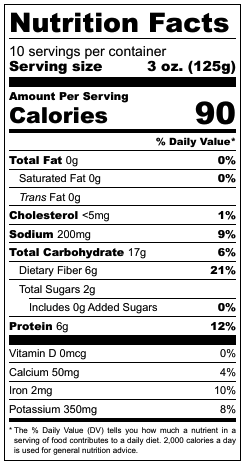 ASAP Black Bean Dip Nutrition Facts