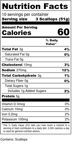 Balsamic Glazed Sea Scallops Nutrition Facts