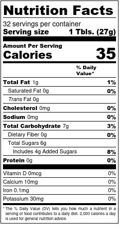 Blueberry Maple Chutney Nutrition Facts