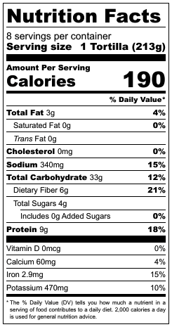 Caitlin's Vegan Tacos Nutrition Facts