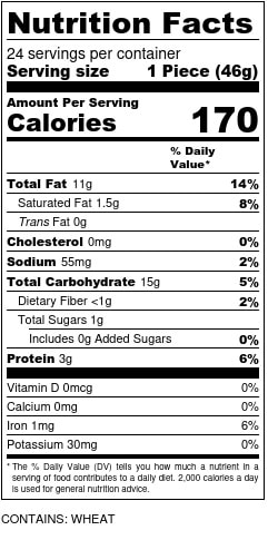 Caramelized Shallot & Rosemary Focaccia Nutrition Facts