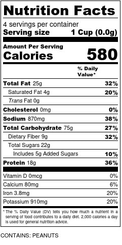 Cauliflower Stir-Fry w/Peanuts Nutrition Facts