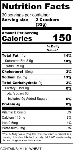 Cheesy White Truffle Crackers Nutrition Facts