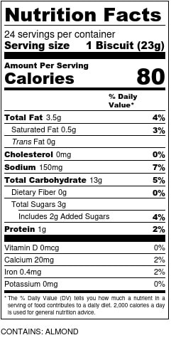 Cranberry Blood Orange Biscuits Nutrition Facts