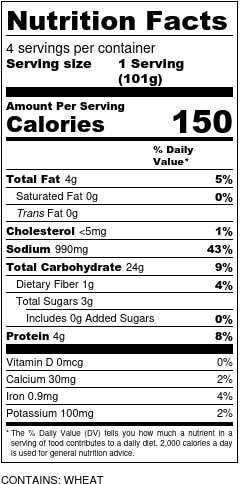 Crispy Gnocchi w/Mushrooms Nutrition Facts