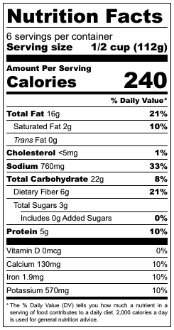 Curry Sweet Potato Salad Nutrition Facts