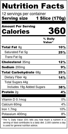 Fig & Balsamic Vinegar Tart Nutrition Facts