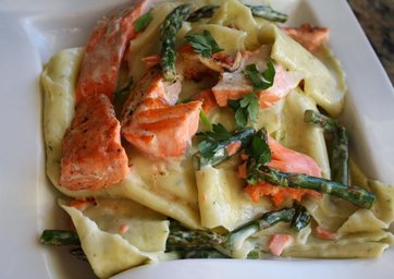 Wild Salmon, Asparagus & Pappardelle Picture