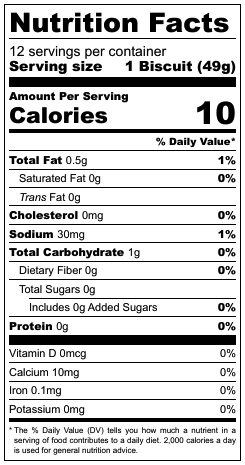 Olive Oil Biscuits Nutrition Facts