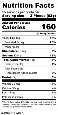 Olive-Veggie Roll-Ups Nutrition Facts