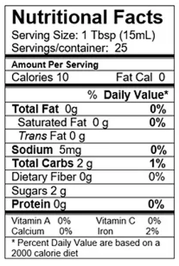 A-Premium White Balsamic Nutrition Facts