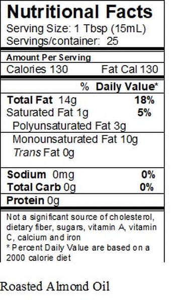 Roasted Almond Oil Nutritional Facts