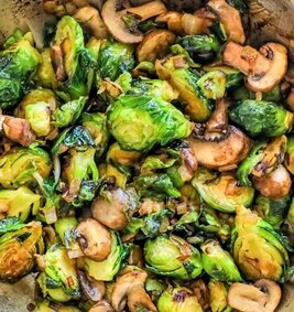Caramelized Brussels Sprouts w/Cremini Mushrooms Picture