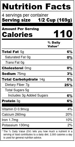 Pumpkin Chia Pudding Nutrition Facts