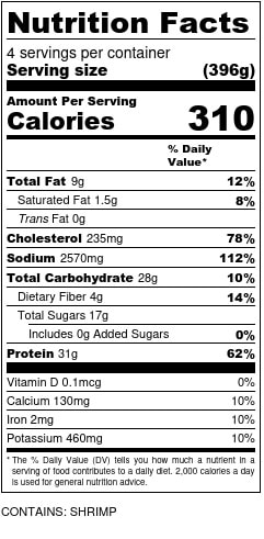Shrimp & Broccoli Stir Fry Nutrition Facts