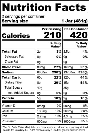 Spicy Pickled Winter Vegetables Nutrition Facts