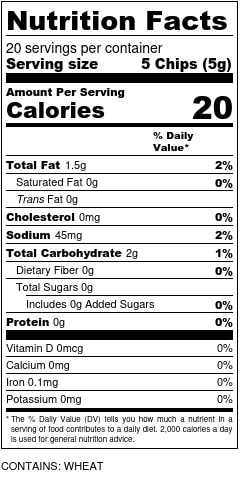 Za’atar Topped Pita Crisps Nutrition Facts